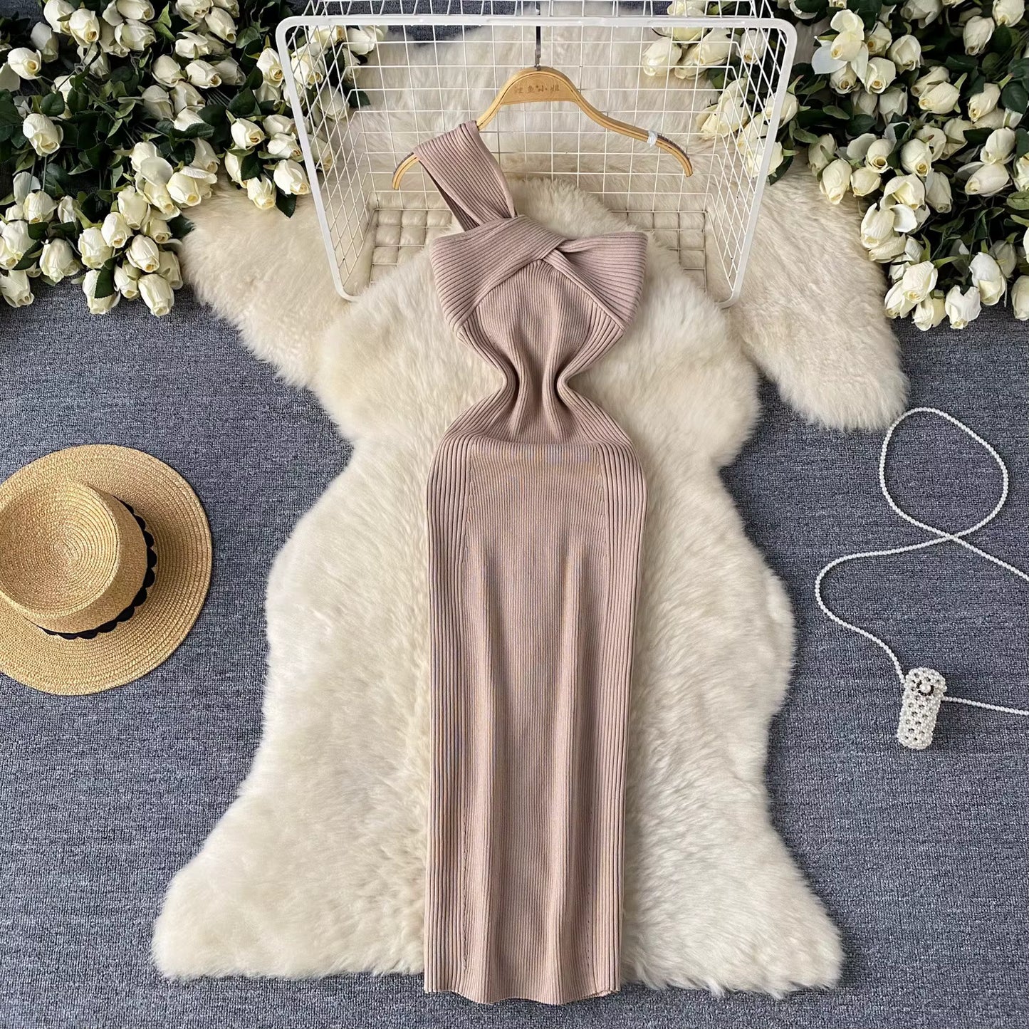 Robe d'été haut de gamme européenne en maille