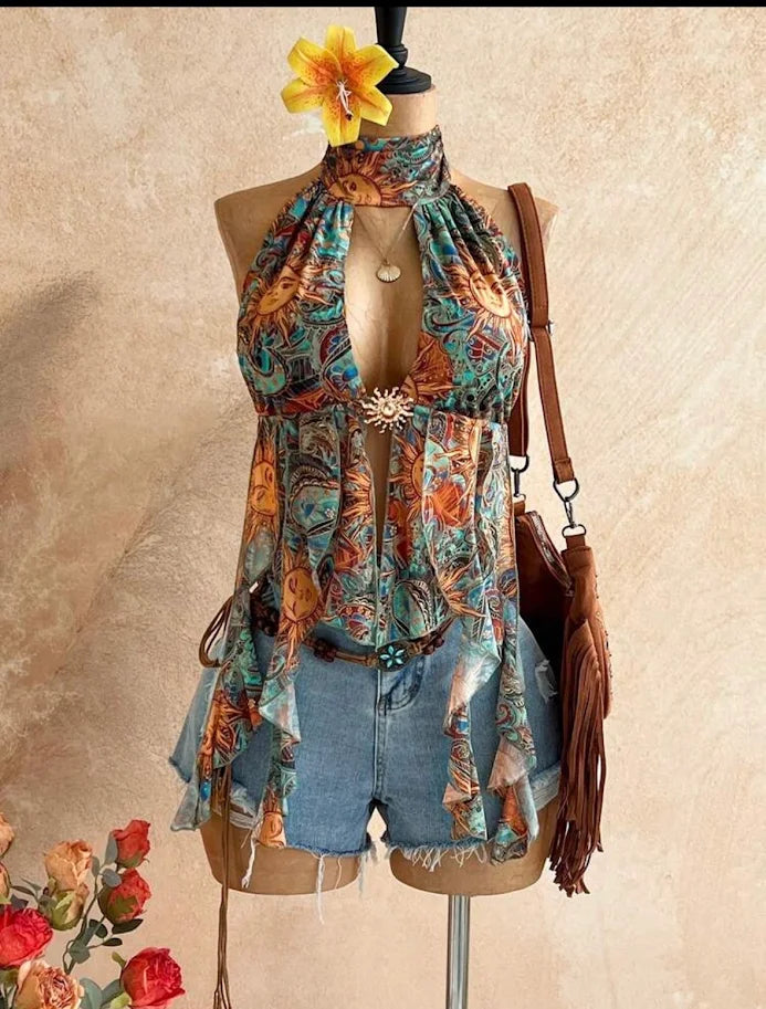 Haut Dos Nu Femme Chic pour Été