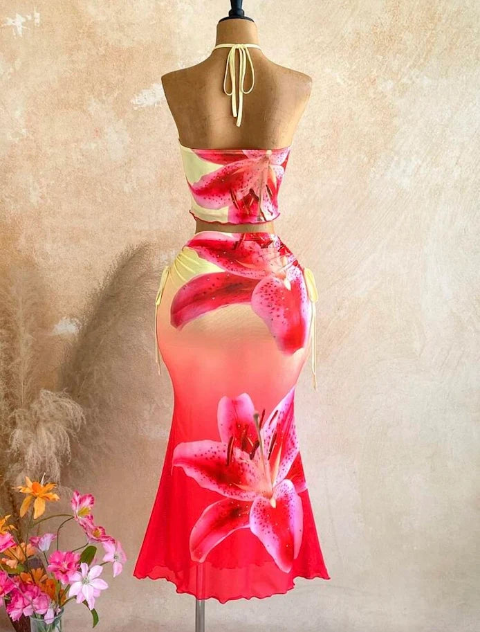 Robe Longue Fleurie Tropicale Luxe